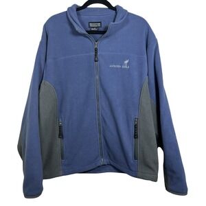 VTG Jackson Hole Outfitter Trading Co Blue Gray Men M‎ Full Zip Fleece Jacket